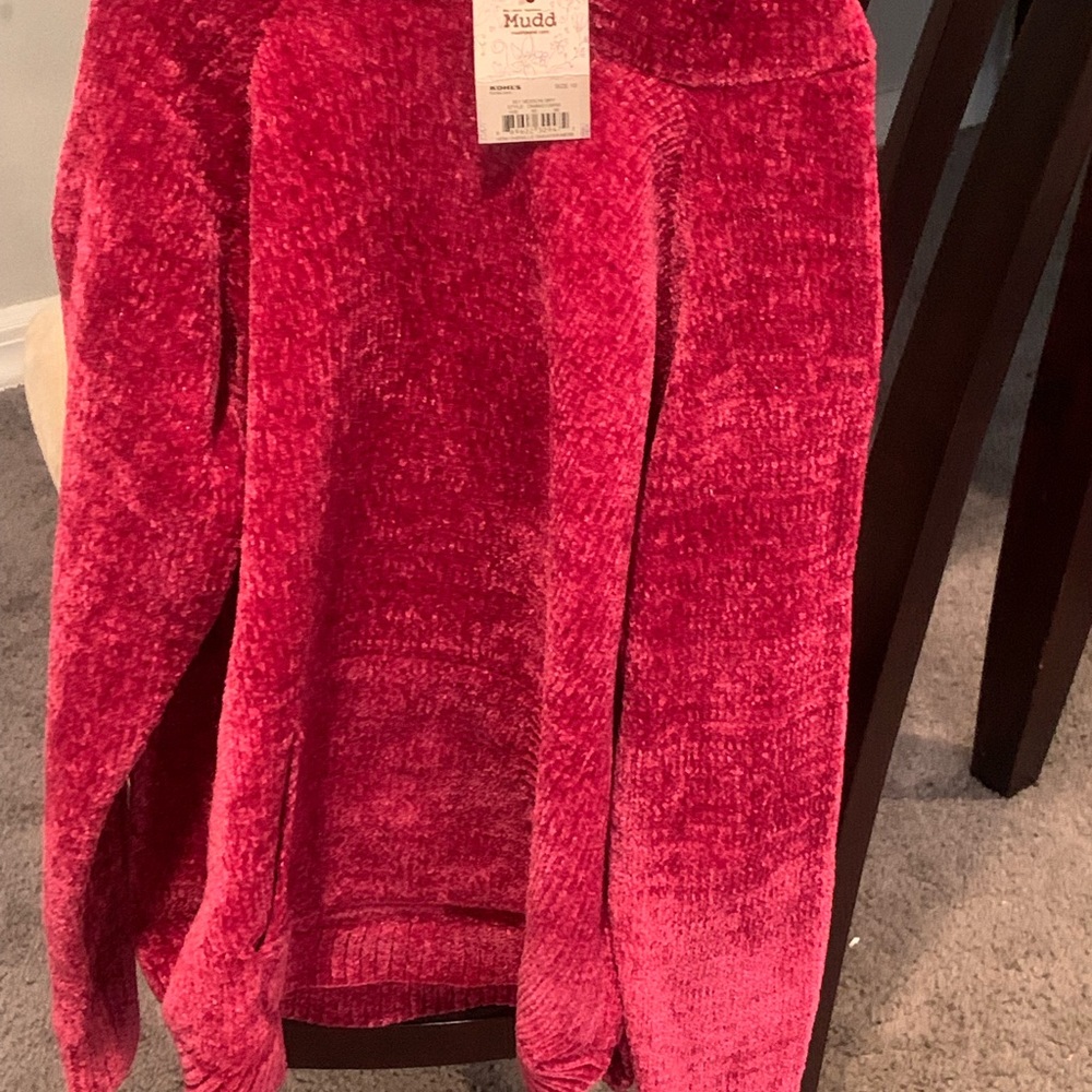 Red hoodie girls sweater never worn